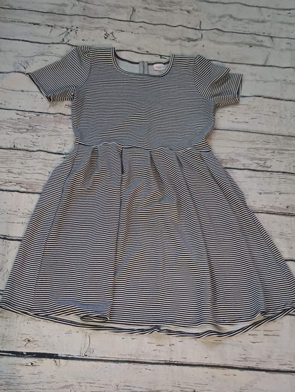 Lularoe Black White Striped Amelia Dress 2XL